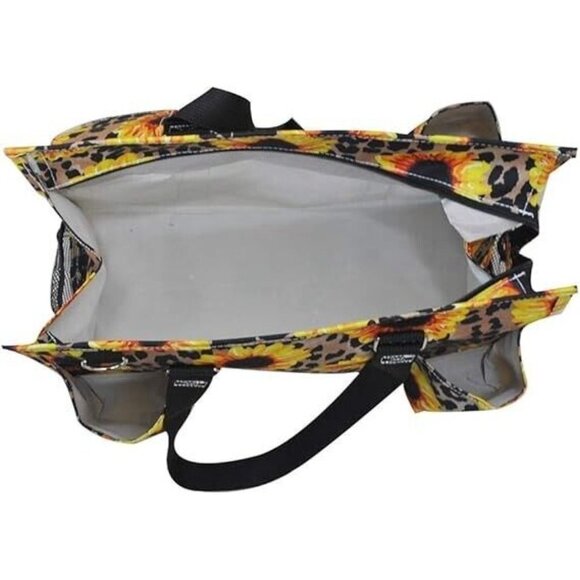 NGIL All Purpose Organizer Medium Canvas Tote Bag Leopard Sunflower - Picture 2 of 4